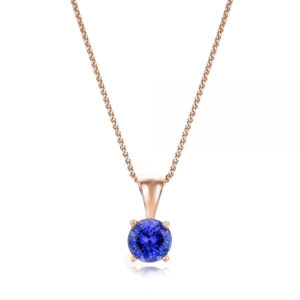 14k Rose Gold 14k Rose Gold Tanzanite Pendant - Three-Quarter View - 100969