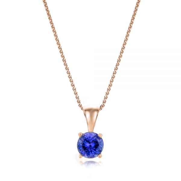 14k Rose Gold 14k Rose Gold Tanzanite Pendant - Three-Quarter View -  100969