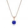 18k Rose Gold 18k Rose Gold Tanzanite Pendant - Three-Quarter View -  100969 - Thumbnail