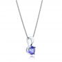 14k White Gold Tanzanite Pendant - Flat View -  100969 - Thumbnail