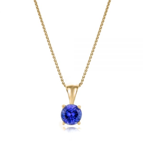 14k Yellow Gold 14k Yellow Gold Tanzanite Pendant - Three-Quarter View -  100969