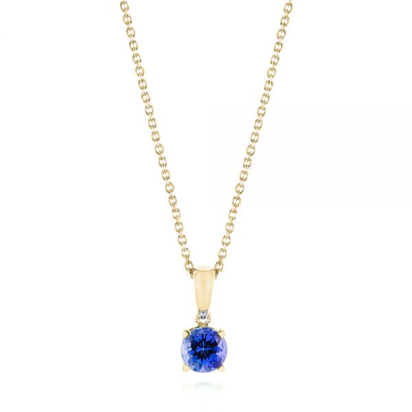 18k Yellow Gold 18k Yellow Gold Tanzanite Pendant - Three-Quarter View -  103709