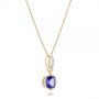 14k Yellow Gold 14k Yellow Gold Tanzanite And Diamond Pendant - Flat View -  102545 - Thumbnail