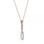 14k Rose Gold 14k Rose Gold Teardrop Aquamarine And Diamond Pendant - Flat View -  105431 - Thumbnail