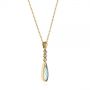 18k Yellow Gold 18k Yellow Gold Teardrop Aquamarine And Diamond Pendant - Flat View -  105431 - Thumbnail