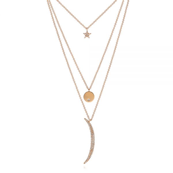 Three-stack Moon and Stars Diamond Necklace - Image