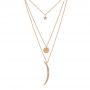 14k Rose Gold Three-stack Moon And Stars Diamond Necklace - Three-Quarter View -  105291 - Thumbnail