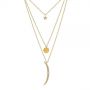 14k Yellow Gold 14k Yellow Gold Three-stack Moon And Stars Diamond Necklace - Three-Quarter View -  105291 - Thumbnail