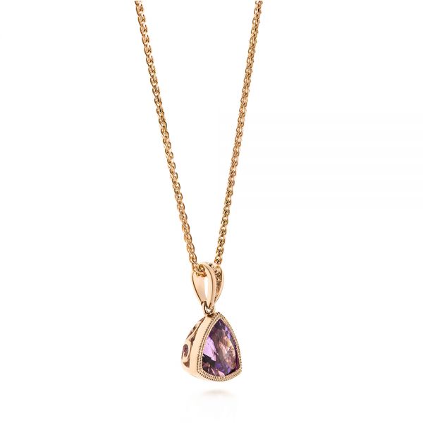 14k Rose Gold 14k Rose Gold Trillion Amethyst Pendant - Front View -  103732 - Thumbnail