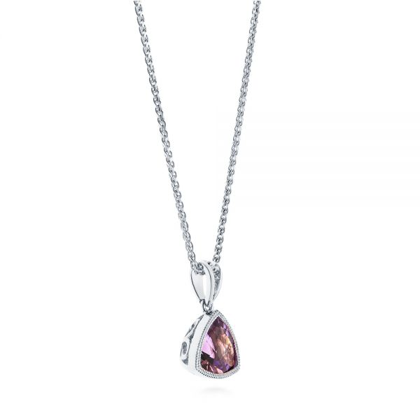  Platinum Platinum Trillion Amethyst Pendant - Front View -  103732 - Thumbnail