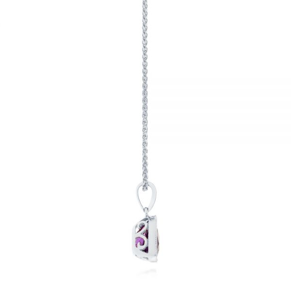  Platinum Platinum Trillion Amethyst Pendant - Side View -  103732 - Thumbnail