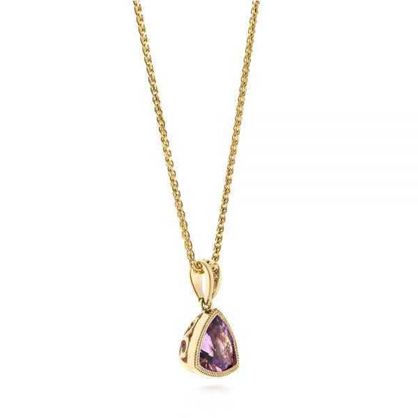 18k Yellow Gold 18k Yellow Gold Trillion Amethyst Pendant - Front View -  103732 - Thumbnail