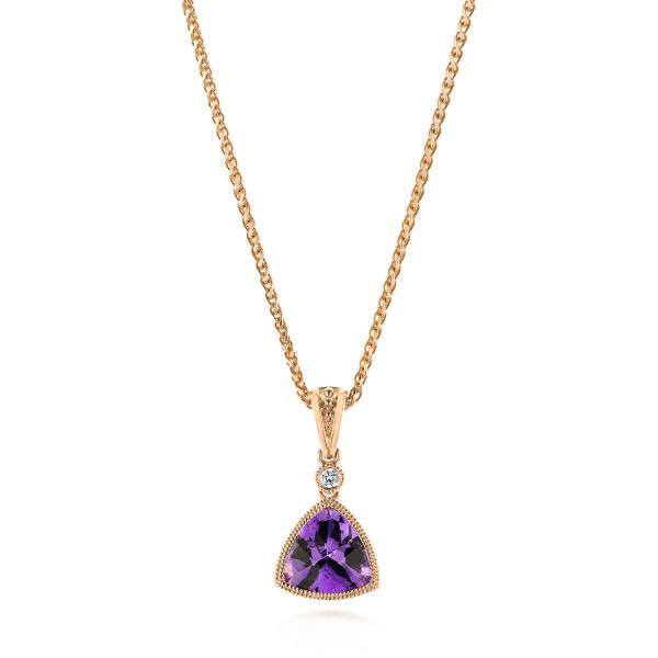 Trillion Amethyst and Diamond Pendant - Image