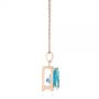 14k Rose Gold 14k Rose Gold Trillion Blue Topaz And Diamond Pendant - Side View -  105299 - Thumbnail