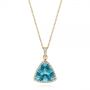 14k Yellow Gold 14k Yellow Gold Trillion Blue Topaz And Diamond Pendant - Three-Quarter View -  105299 - Thumbnail