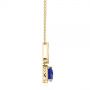 14k Yellow Gold 14k Yellow Gold Trillion Tanzanite And Diamond Halo Pendant - Side View -  105003 - Thumbnail