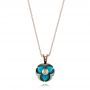 18k Rose Gold Turquoise, Pearl And Diamond Pendant