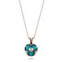 14k Rose Gold Turquoise, Pearl And Diamond Pendant