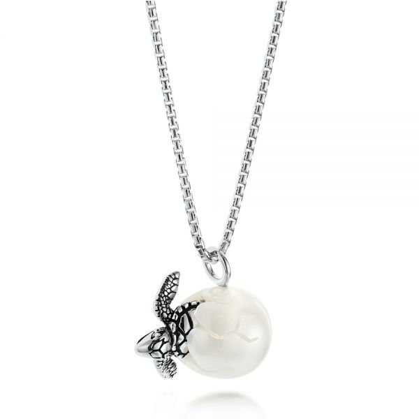 Turtle Fresh Water Pearl Necklace - Flat View -  103231