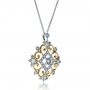  14K Gold 14K Gold Two-tone Diamond Filigree Pendant - Flat View -  1247 - Thumbnail