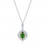 18k Rose Gold 18k Rose Gold Two-tone Tsavorite And Diamond Pendant - Three-Quarter View -  106852 - Thumbnail