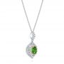 14k Yellow Gold 14k Yellow Gold Two-tone Tsavorite And Diamond Pendant - Flat View -  106852 - Thumbnail