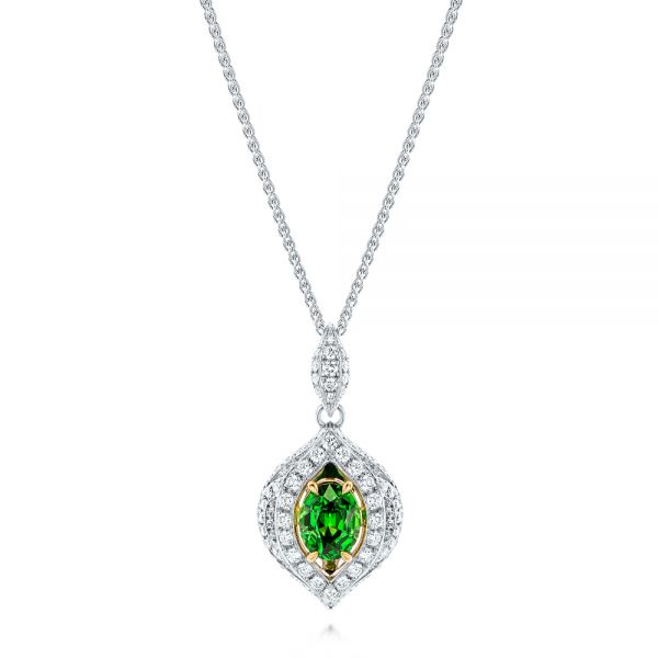 Two-Tone Tsavorite and Diamond Pendant - Image