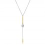 14k Yellow Gold Two-tone Drilled Diamond Necklace - Flat View -  107728 - Thumbnail