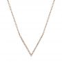 14k Rose Gold 14k Rose Gold V-shaped Diamond Necklace - Three-Quarter View -  105293 - Thumbnail