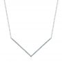14k White Gold V-shaped Diamond Necklace - Three-Quarter View -  105292 - Thumbnail