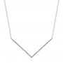  Platinum Platinum V-shaped Diamond Necklace - Three-Quarter View -  105292 - Thumbnail