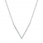  Platinum Platinum V-shaped Diamond Necklace - Three-Quarter View -  105293 - Thumbnail