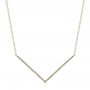 18k Yellow Gold 18k Yellow Gold V-shaped Diamond Necklace - Three-Quarter View -  105292 - Thumbnail