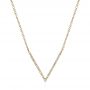 14k Yellow Gold V-shaped Diamond Necklace - Three-Quarter View -  105293 - Thumbnail