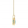 18k Yellow Gold 18k Yellow Gold Vintage-inspired Blue Topaz And Diamond Pendant - Side View -  105427 - Thumbnail