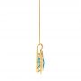 14k Yellow Gold 14k Yellow Gold Vintage-inspired Blue Topaz And Diamond Pendant - Side View -  105427 - Thumbnail