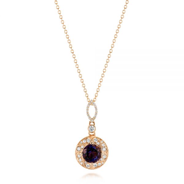 Vintage-inspired Diamond and Iolite Pendant - Image