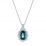 18k White Gold Vintage-inspired London Blue Topaz And Diamond Pendant