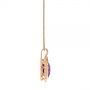 14k Rose Gold 14k Rose Gold Vintage-inspired Oval Amethyst And Diamond Pendant - Side View -  105426 - Thumbnail