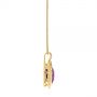 14k Yellow Gold Vintage-inspired Oval Amethyst And Diamond Pendant - Side View -  105426 - Thumbnail