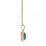 14k Rose Gold Vintage-inspired Oval London Blue Topaz And Diamond Pendant - Side View -  105433 - Thumbnail
