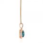 18k Rose Gold 18k Rose Gold Vintage-inspired Oval London Blue Topaz And Diamond Pendant - Side View -  105433 - Thumbnail