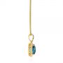 18k Yellow Gold 18k Yellow Gold Vintage-inspired Oval London Blue Topaz And Diamond Pendant - Side View -  105433 - Thumbnail