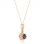 14k Rose Gold Vintage-inspired Diamond And Iolite Pendant - Flat View -  103432 - Thumbnail