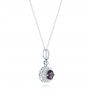 14k White Gold 14k White Gold Vintage-inspired Diamond And Iolite Pendant - Flat View -  103432 - Thumbnail