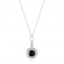  Platinum Platinum Vintage-inspired Diamond And Iolite Pendant - Three-Quarter View -  103432 - Thumbnail