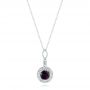  Platinum Platinum Vintage-inspired Diamond And Iolite Pendant - Three-Quarter View -  103432 - Thumbnail