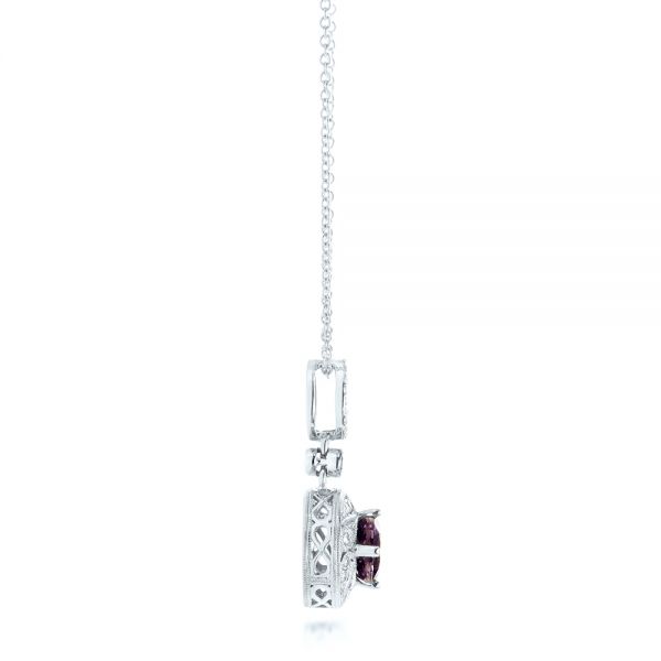  Platinum Platinum Vintage-inspired Diamond And Iolite Pendant - Side View -  103432