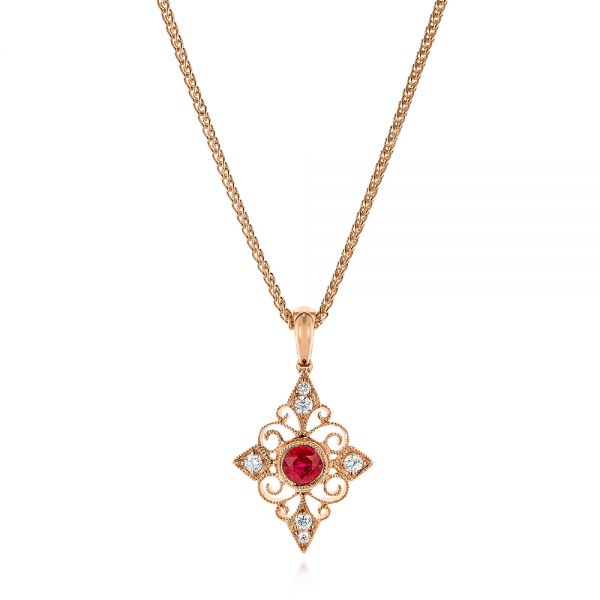 Rose gold filigree necklace hotsell