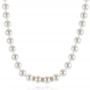 14k Rose Gold 14k Rose Gold White Akoya Pearl And Diamond Necklace - Three-Quarter View -  103332 - Thumbnail